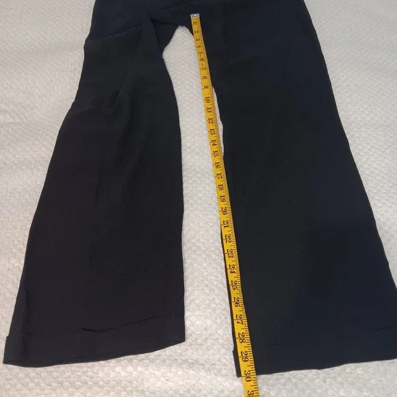 Akris Wide Leg 100% Silk Sheer Black Side Zip Cuffed Trouser PantsWomen's Sz 6